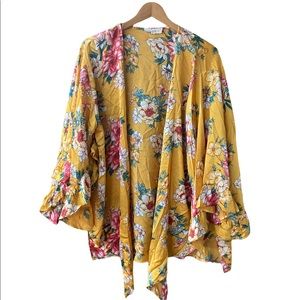Plus Size Umgee Floral Silky Kimono